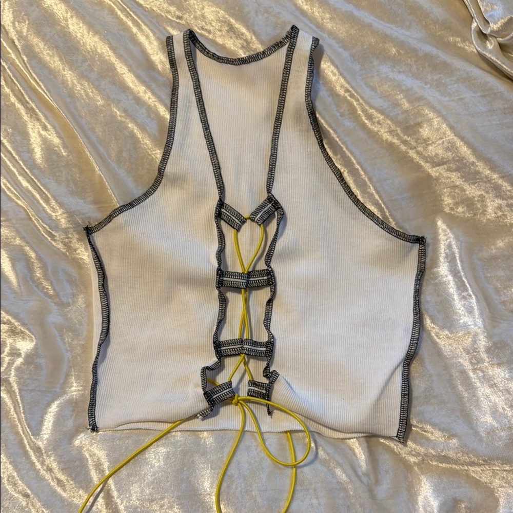 Stylish White Lace-Up Women's Top